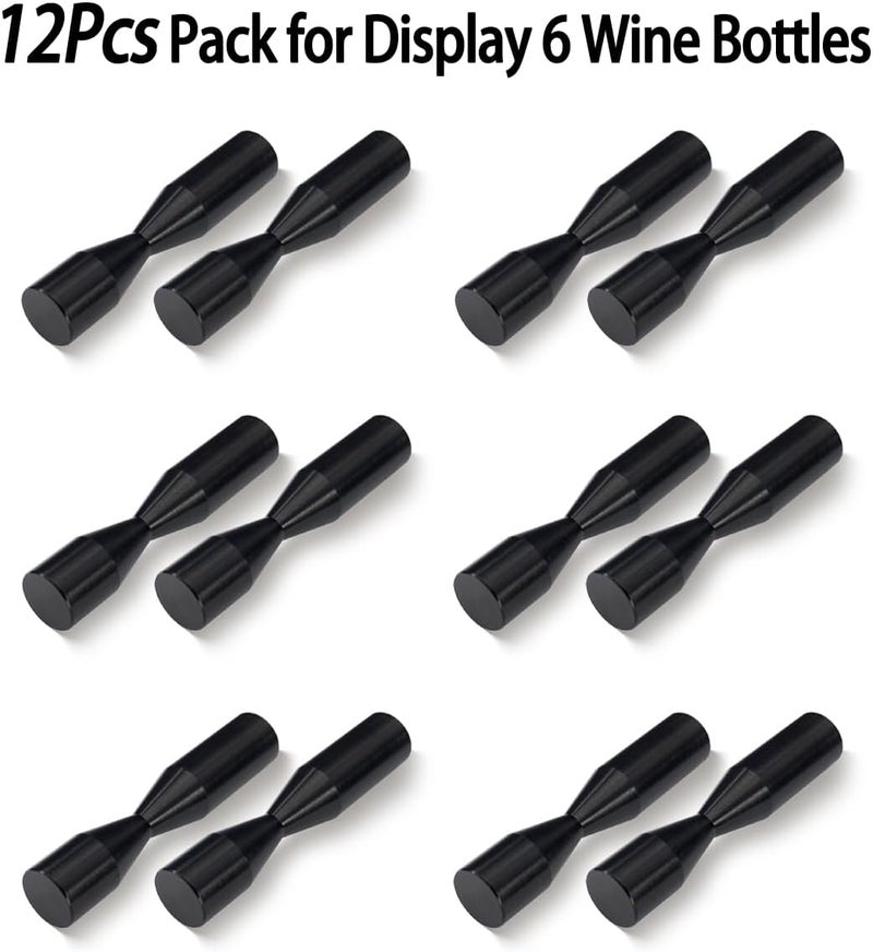 GeLive Wine Pegs Wall Mounted Vino Pins for Wine Bottles Holder Display on Wood Surface Concrete Wall Stylish Wine Rack Modern Wall Wine Storage Aluminum Alloy Black, Set of 6 - Image 3